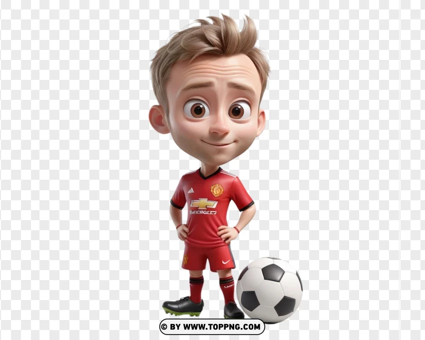 Christian Eriksen Football Player Chibi Character PNG Transparent Background