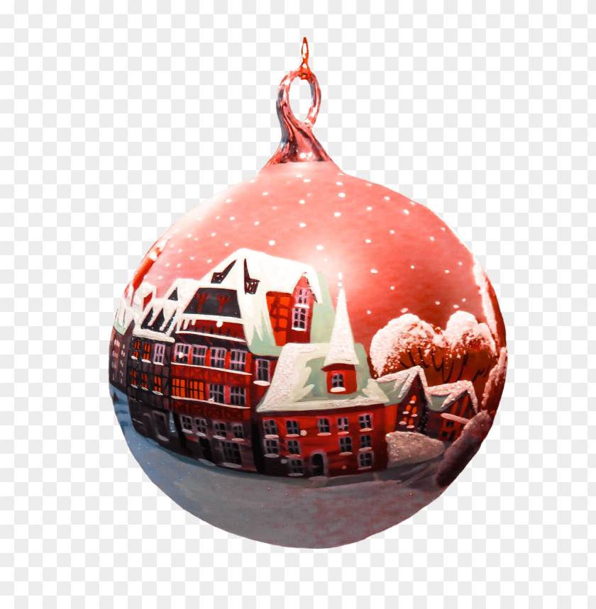 Christmas Bauble Houses Drawing PNG Transparent Background