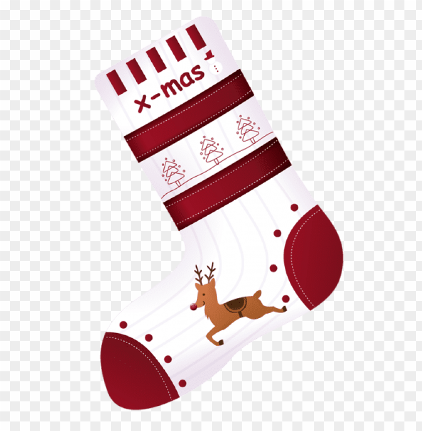 Christmas stocking, festive decor, holiday decoration, reindeer design, seasonal gifts, red and white, winter holidays