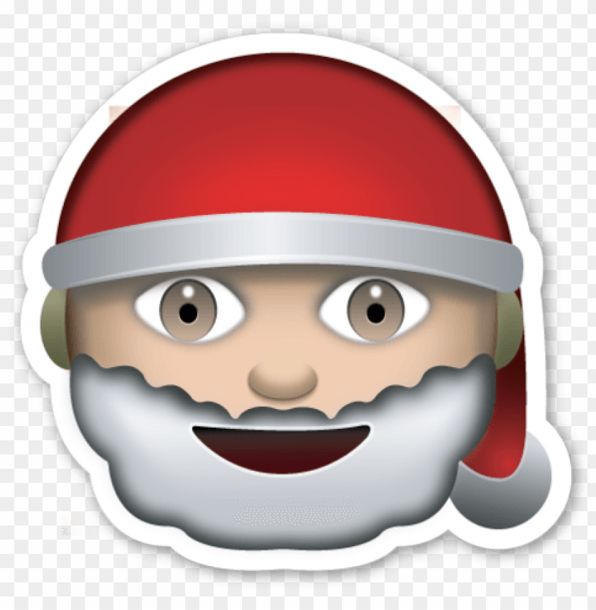 Christmas Santa Emoji PNG Transparent Background