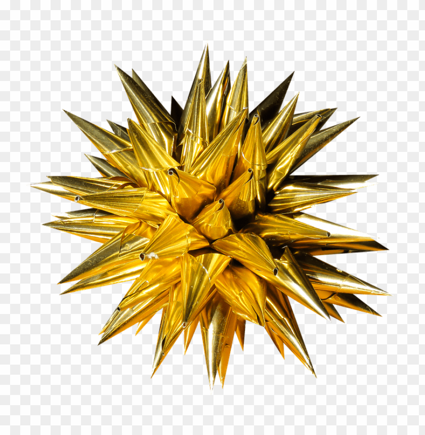 gold star decoration, festive ornament, holiday decor, shiny gold spikes, decorative centerpiece