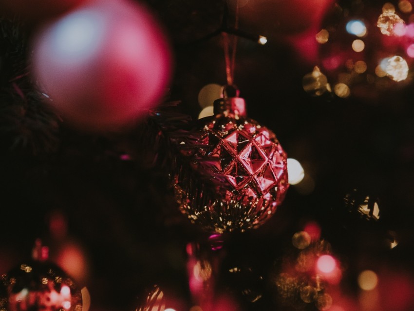 christmas toy, ball, glitter, glare, bokeh, christmas, new year