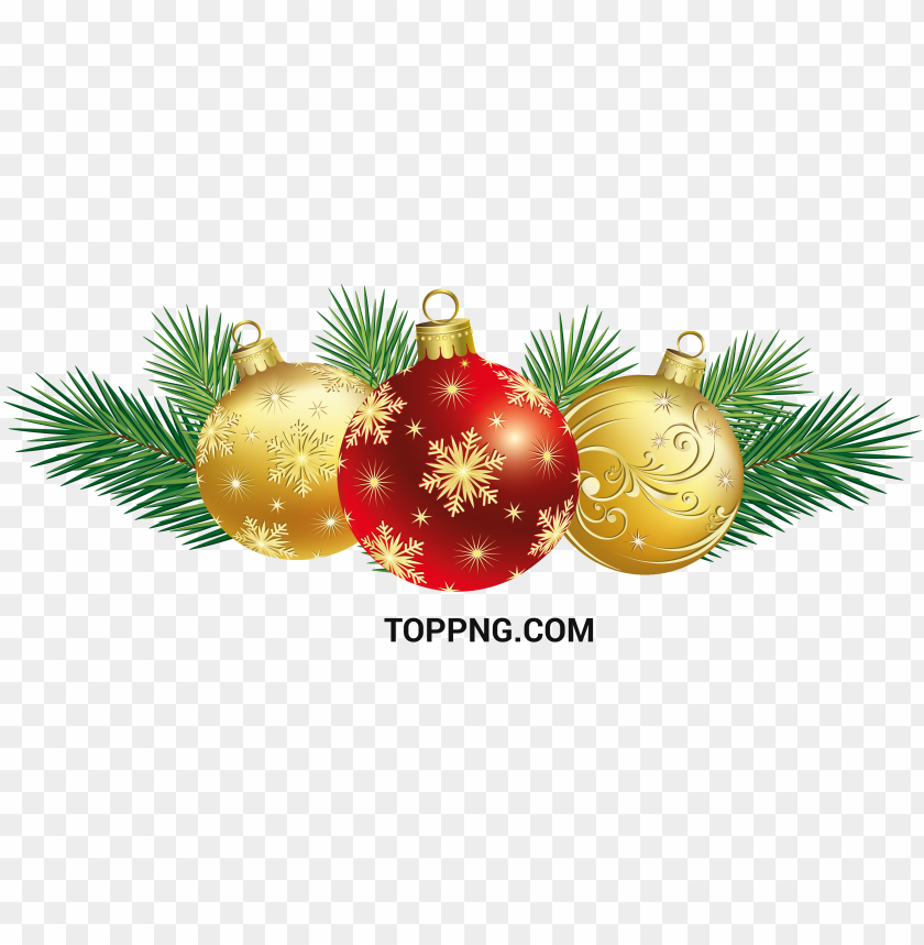 Christmas Tree Ball Decorations Clipart PNG Transparent Background