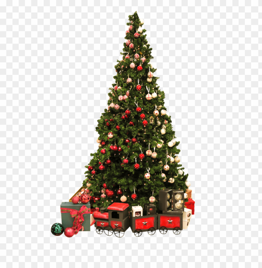 Christmas Tree Vintage Train PNG Transparent Background