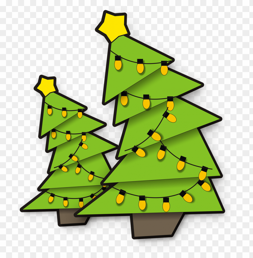 Christmas Trees With Lighting PNG Transparent Background