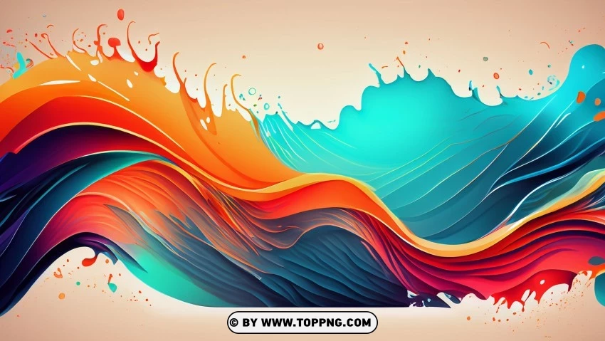 Chroma Currents Abstract Digital Artwork PNG Transparent Background