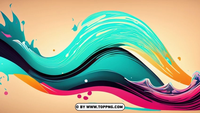 Chromatic Wave Symphony Abstract PNG Transparent Background