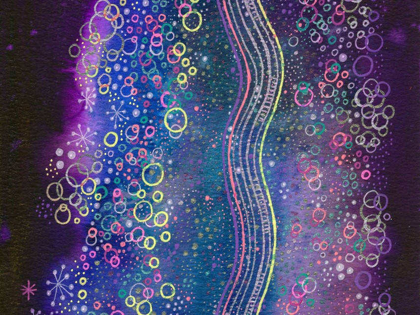 Circles Lines Watercolor Abstraction Colorful Background