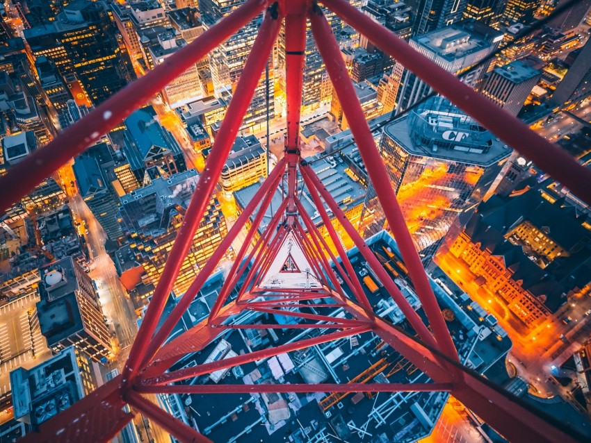 city, aerial view, construction, toronto, canada