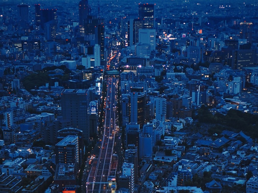 City Aerial View Evening Architecture Overview Tokyo Japan Background