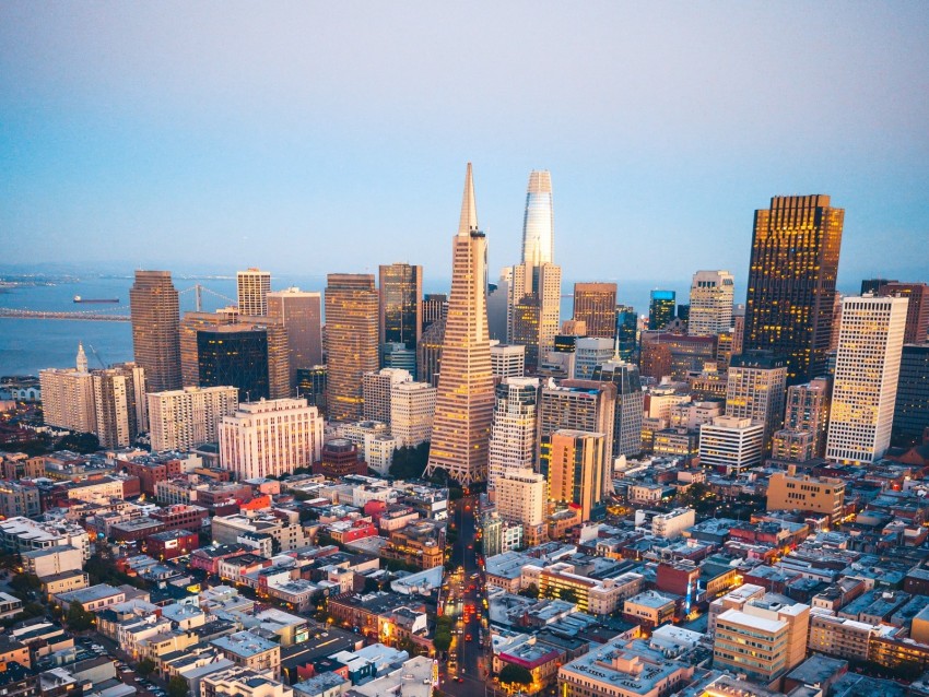 city, aerial view, metropolis, overview, san francisco, usa