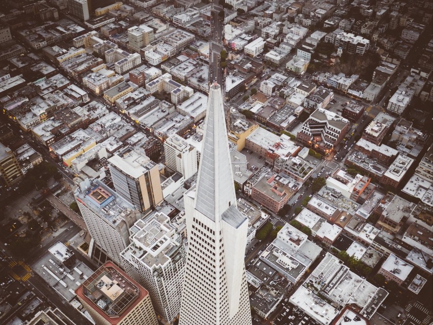 city, aerial view, tower, skyscraper, buildings, roofs