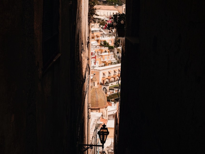 city, alleyway, dark, buildings, architecture, view