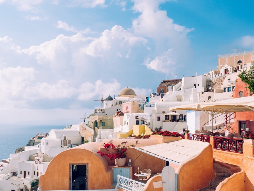 city, architecture, buildings, oia, greece