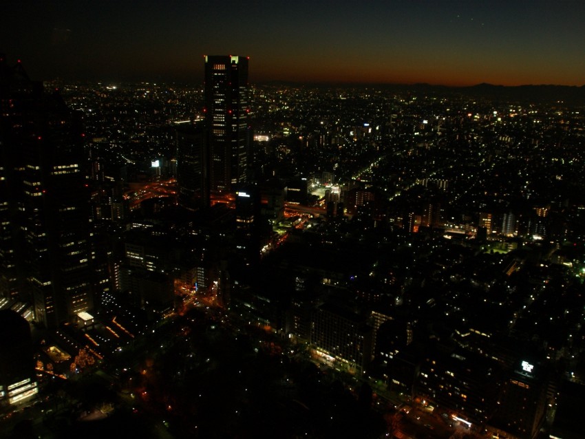 City Evening Lights Metropolis Shinjuku Tokyo Japan Background