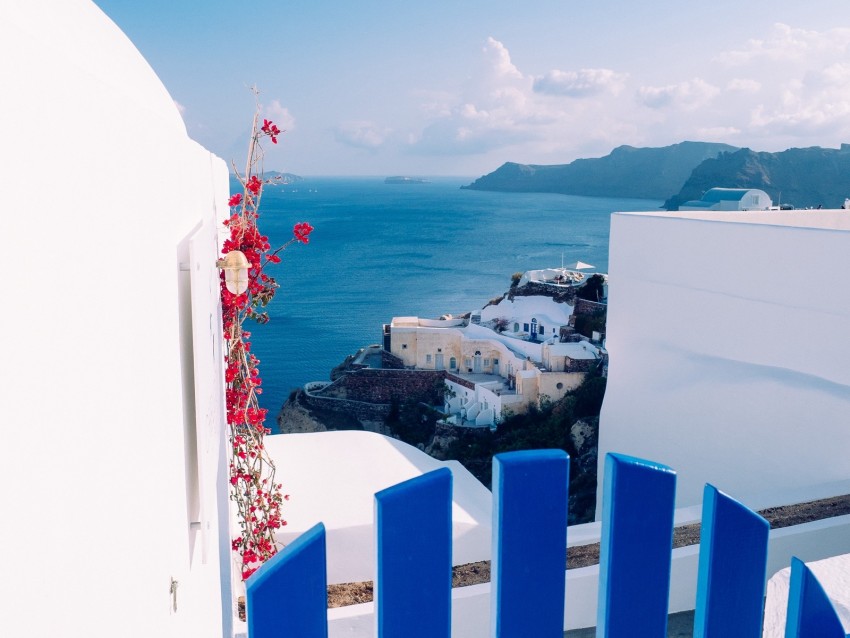 city, resort, sea, buildings, oia, greece