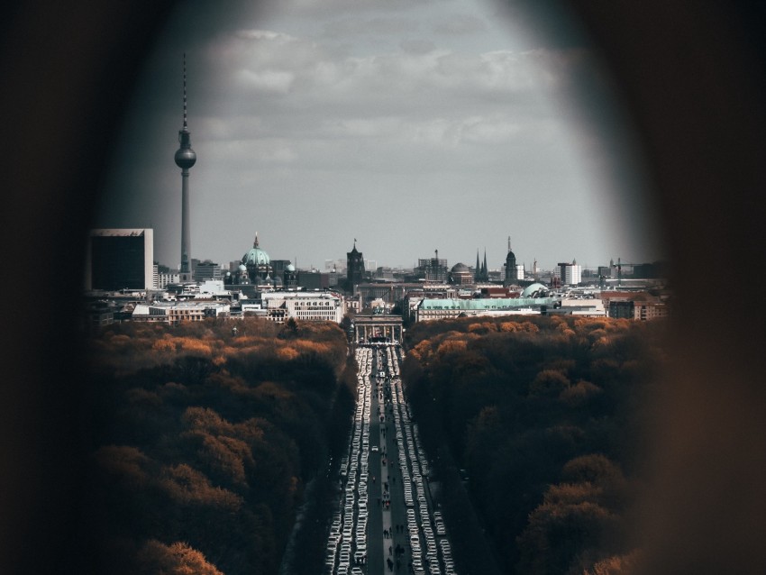 city, street, dark, overview, cars