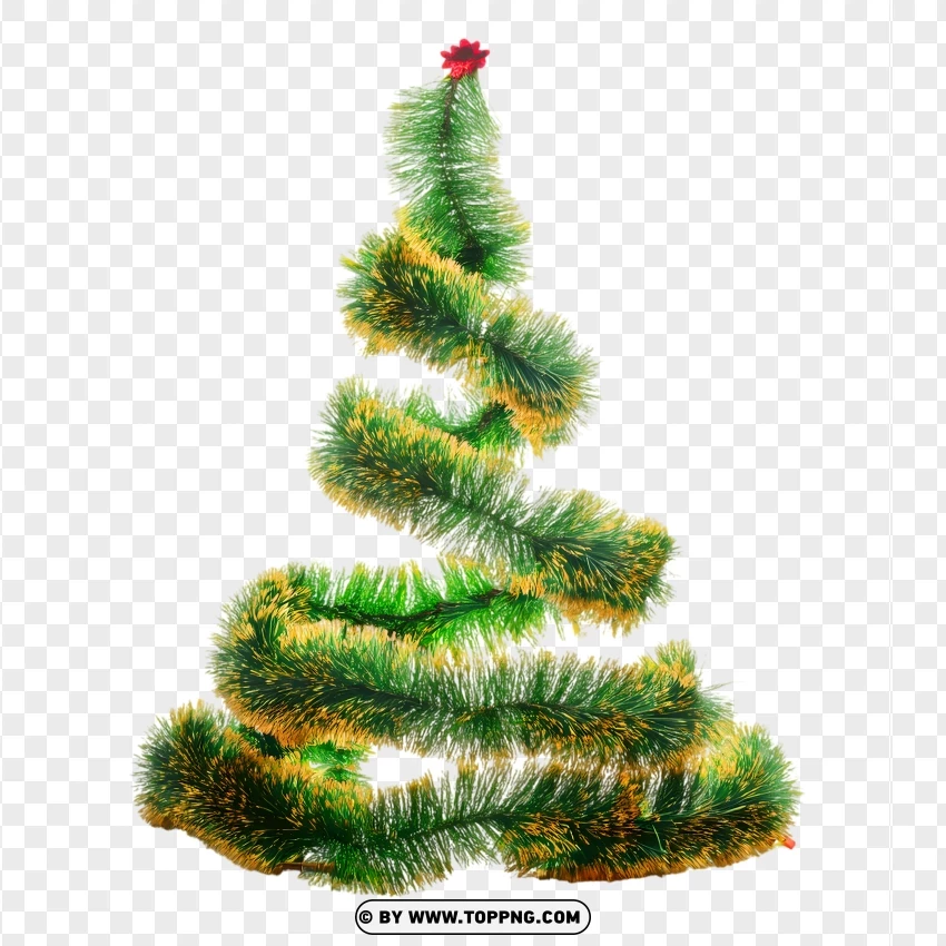 Classic Christmas Tree With Golden Star And Baubles PNG Transparent Background