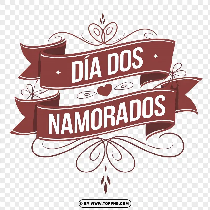 Ribbon Banner Dia Dos Namorados PNG Transparent Background