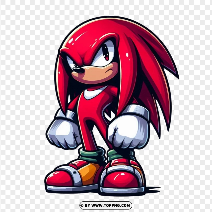 Classic Knuckles The Echidna With A Strong Pose PNG Transparent Background