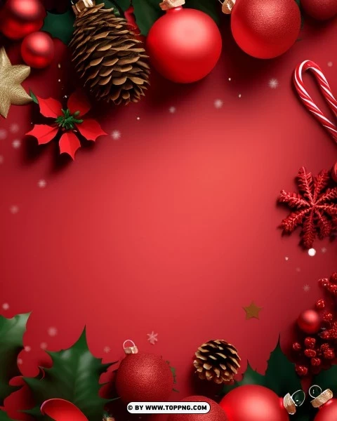 Classic Red Christmas Banner PNG Transparent Background