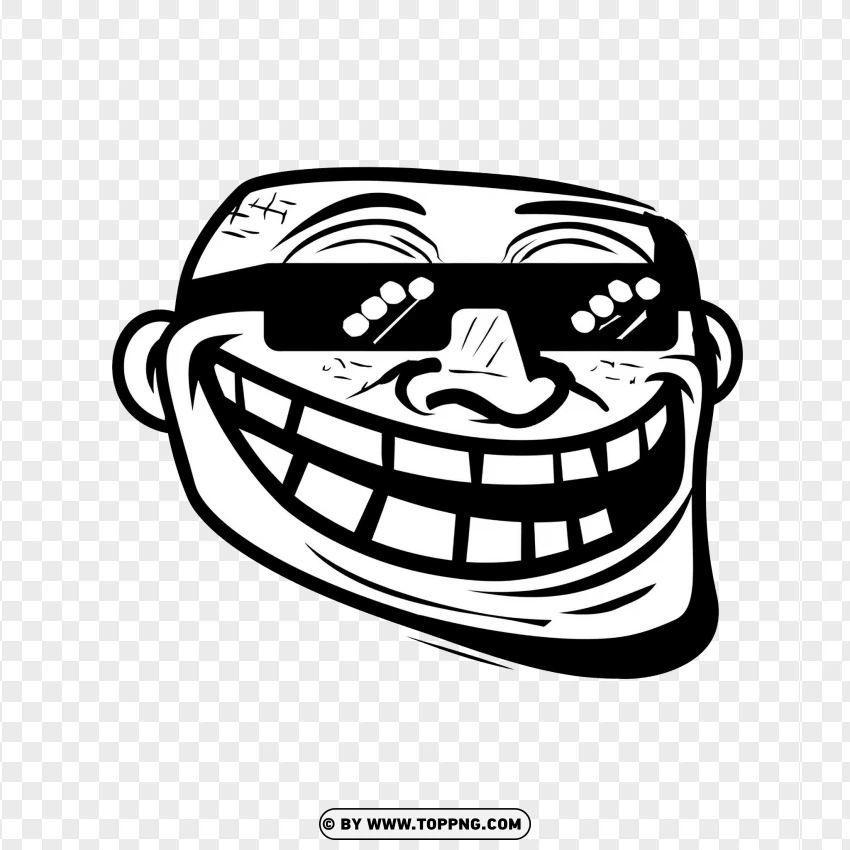 Classic Troll Face Image PNG Transparent Background