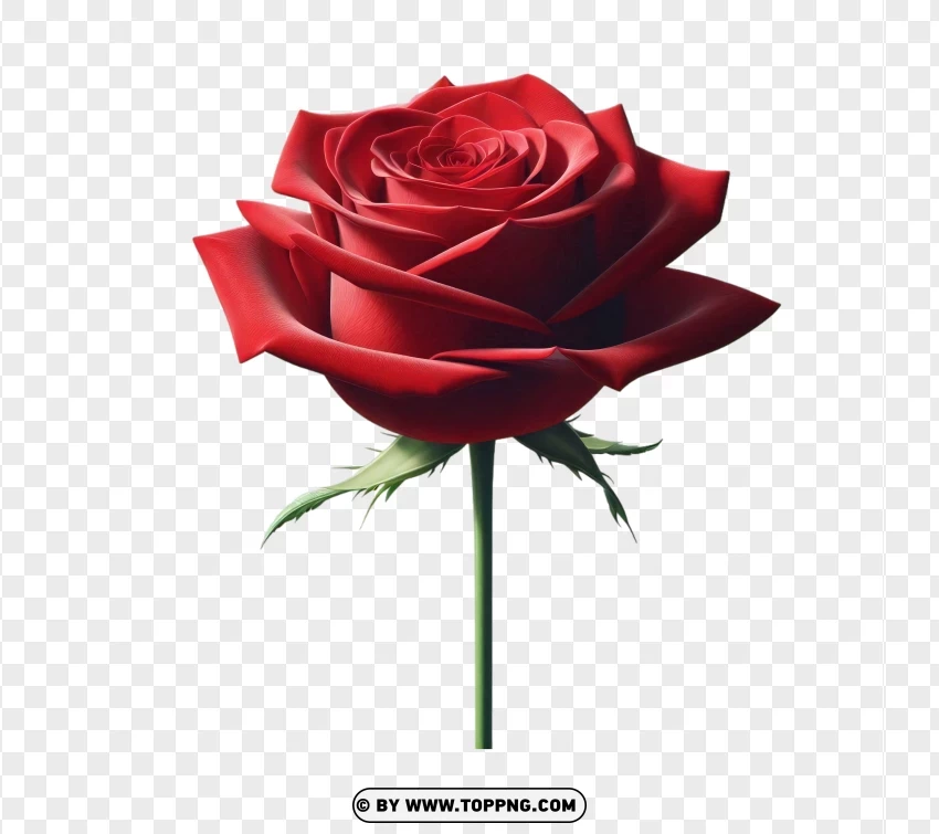 Close Up On Rose Isolated PNG Transparent Background