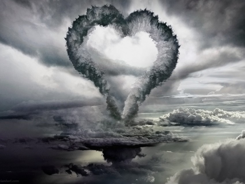 cloud shape, heart formation, stormy sky, atmospheric phenomenon, love symbol