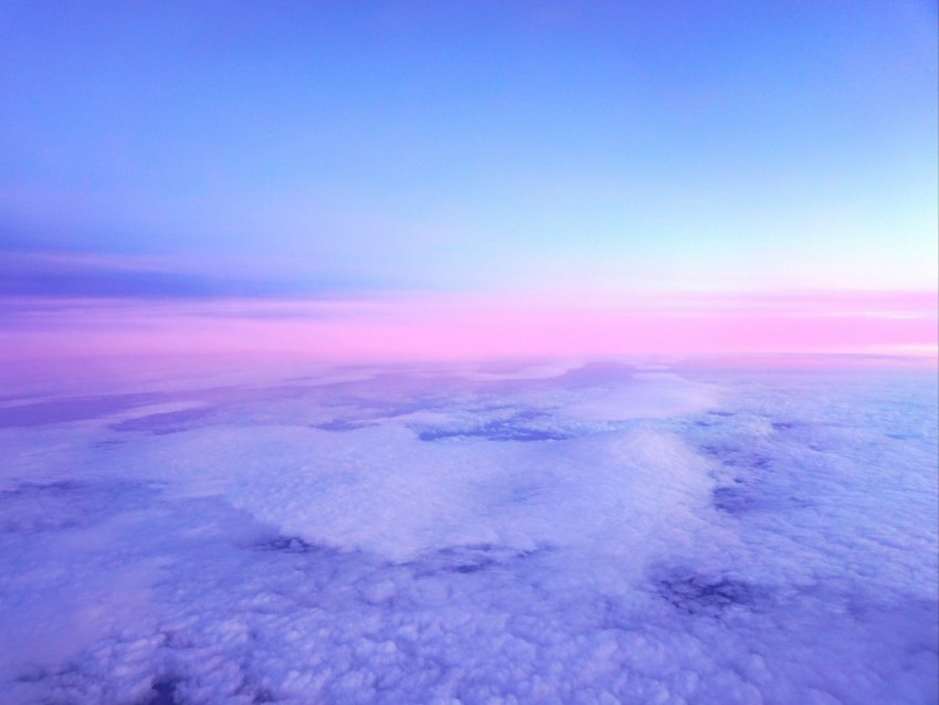 Clouds Porous Horizon Pink Lilac Background