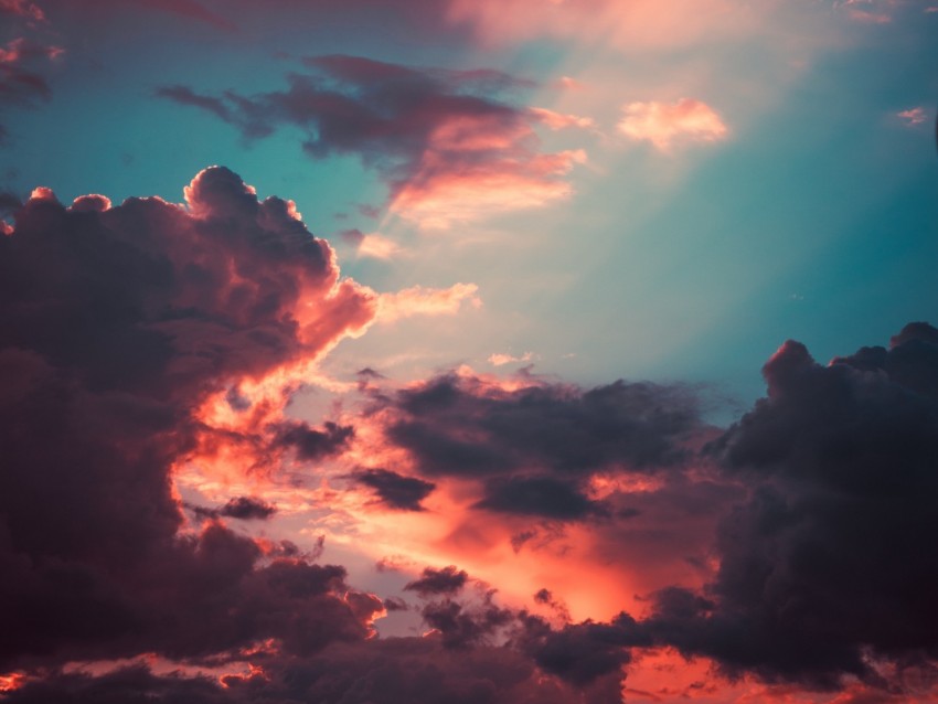 clouds, porous, sky, sunset, overcast