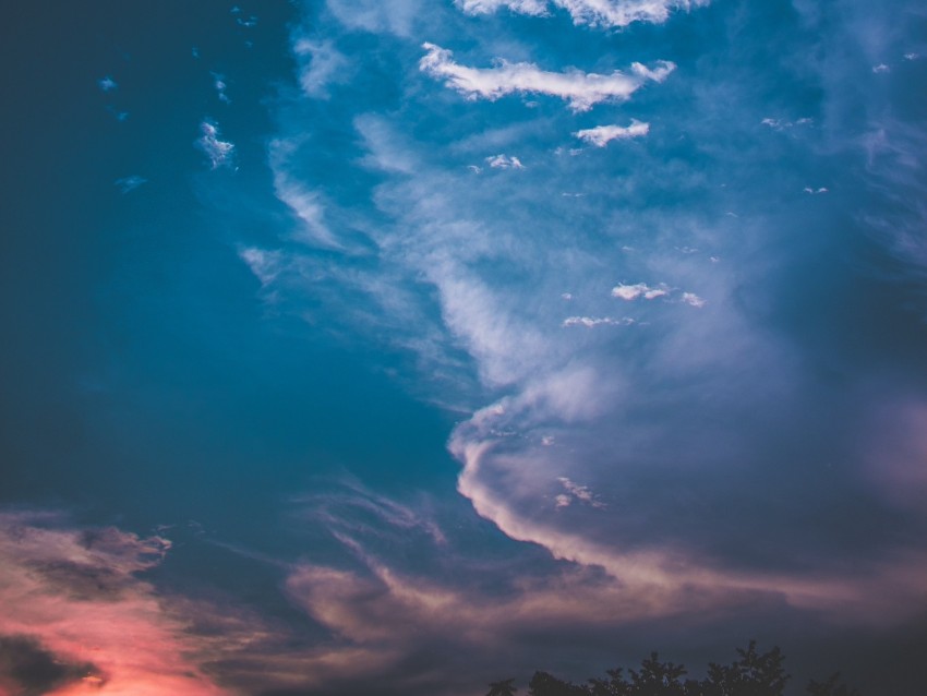 Clouds Sky Sunset Dusk Birds Cloudy Background