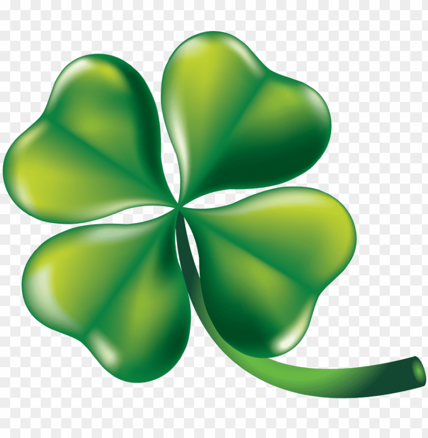 Four-leaf clover illustration on a transparent background.