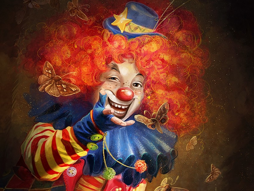 Clown Art Smile Makeup Circus Emotions Background