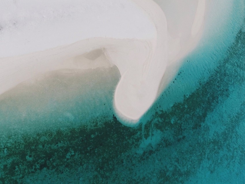 Coast Beach Sand Aerial View Island Water Background