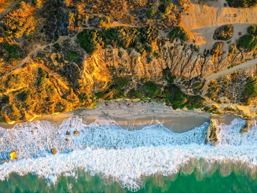 coast, ocean, aerial view, malibu, usa