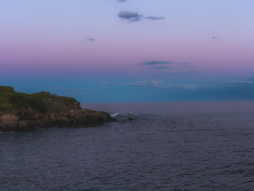 coastal, sunset, horizon, sea, sky