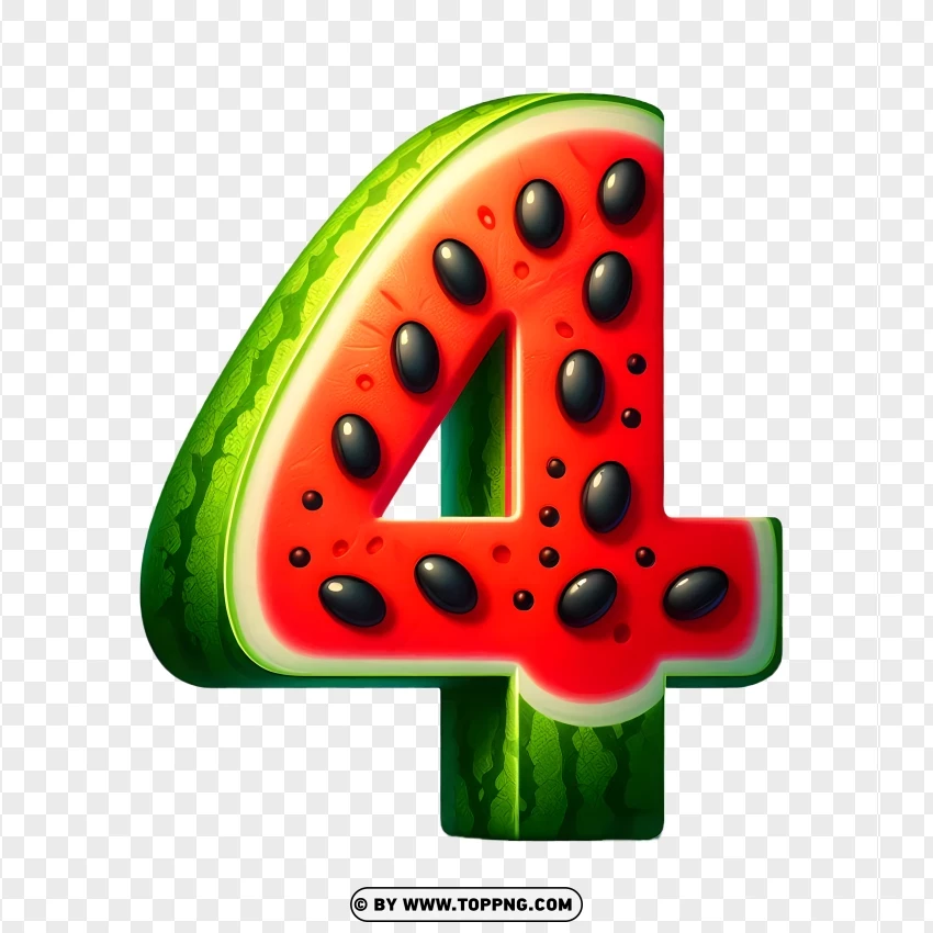 Cocomelon,watermelon, number 4, ladybug, kids, seeds, summer