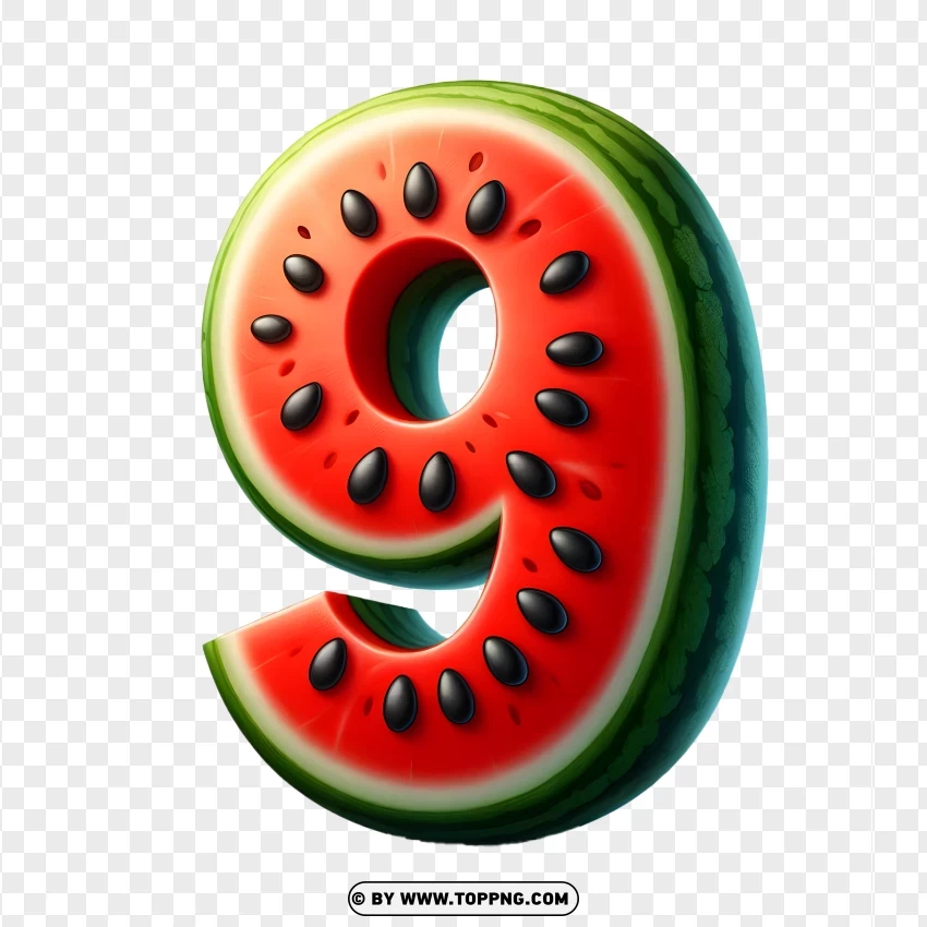 Cocomelon,watermelon, number 9, ladybug, kids, seeds, summer