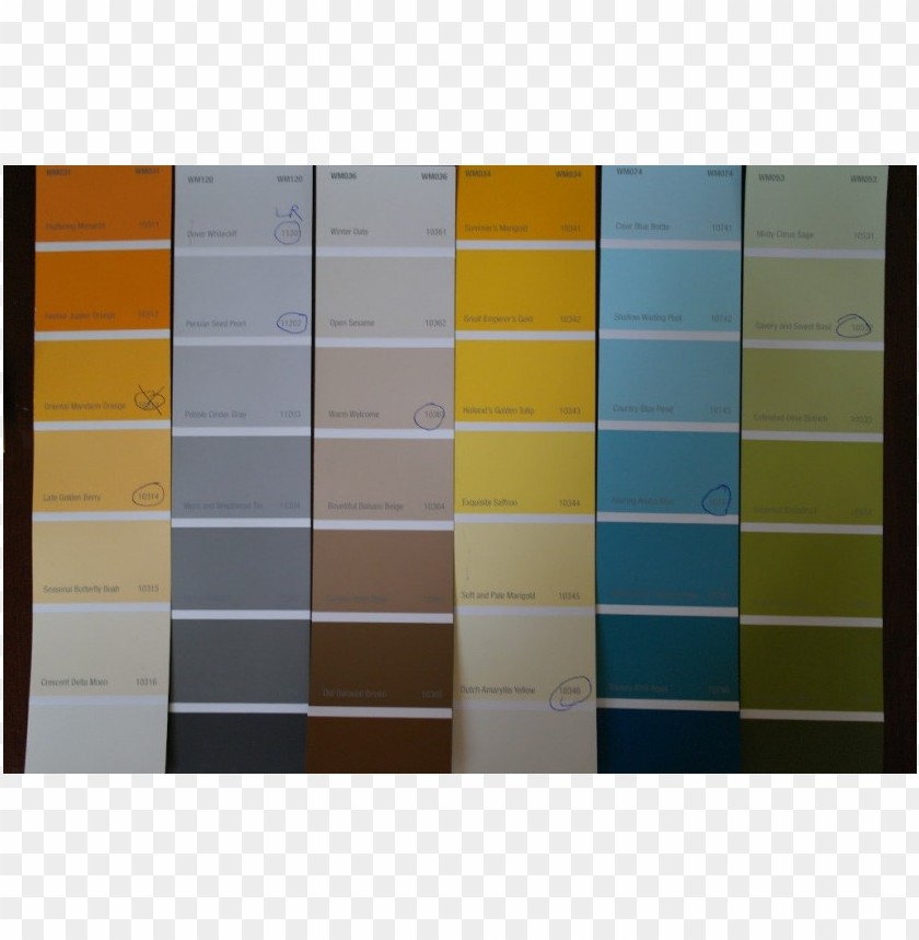 color palette, paint swatches, soft yellow, muted green, warm orange, pastel tones, earthy shades