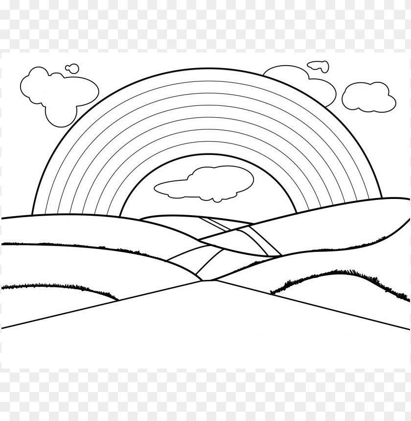 Color Rainbow Coloring Pages PNG Transparent Background