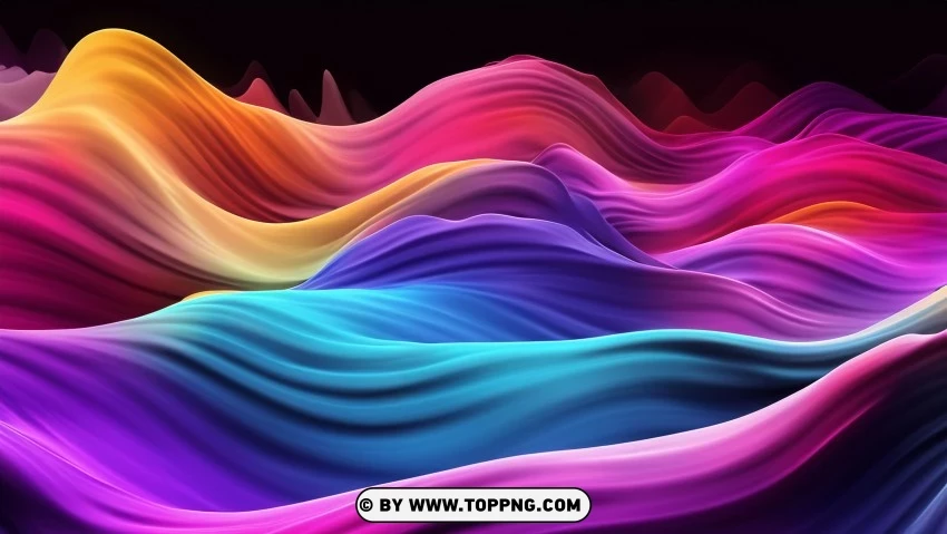 Colorful Abstract Flowing Waves 4k Wallpaper PNG Transparent Background