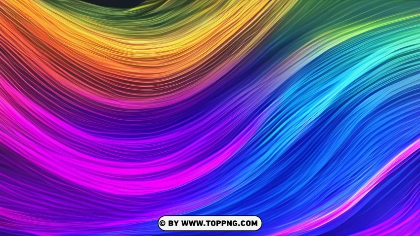 Colorful Abstract Wave Lines In Motion 4k Wallpaper PNG Transparent Background