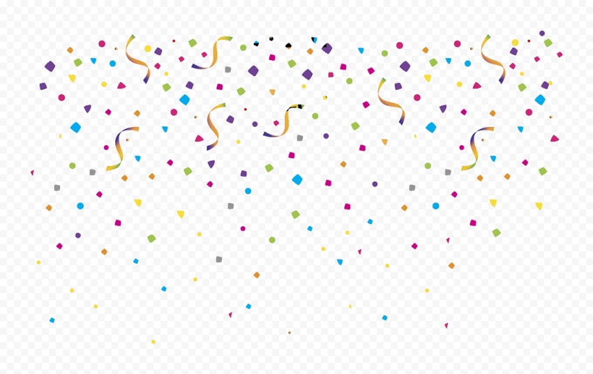 Colorful Confetti For Holidays And Celebrations Free Download PNG Transparent Background