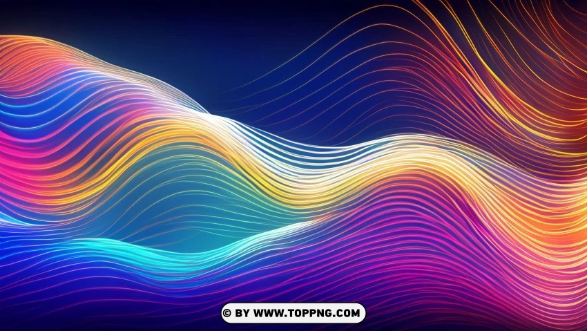 Colorful Dynamic Waves In Motion 4k Wallpaper PNG Transparent Background