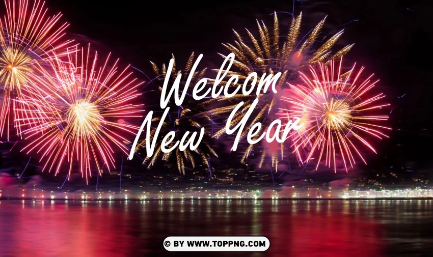 Colorful Fireworks Show Welcoming New Year With Joy PNG Transparent Background