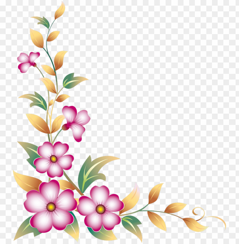 colorful floral corner borders png, color,border,borders,colorful,floral,corner