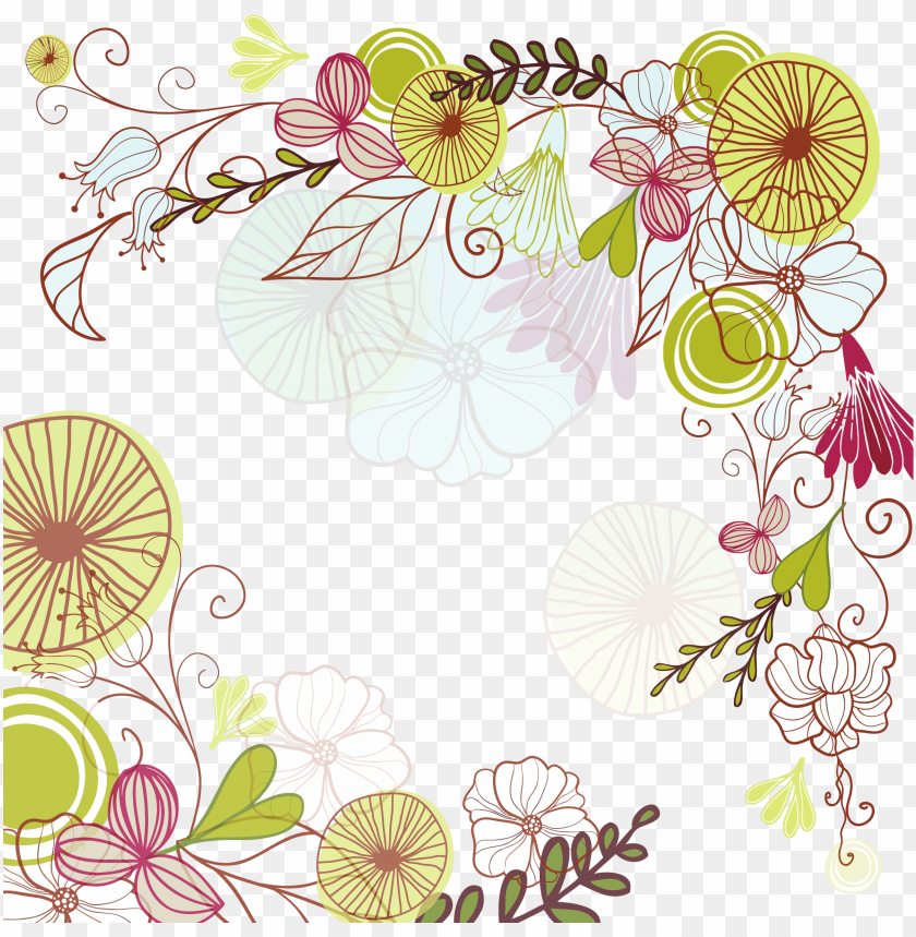 colorful floral corner borders png, color,border,borders,colorful,floral,corner