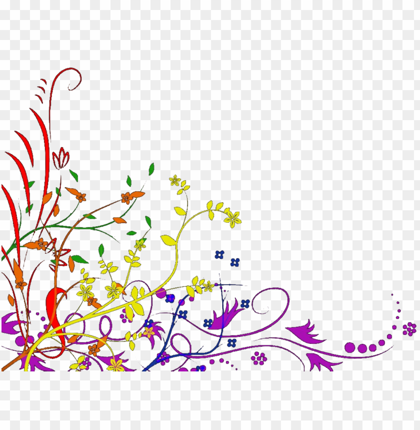 colorful floral corner borders png, color,border,borders,colorful,floral,corner