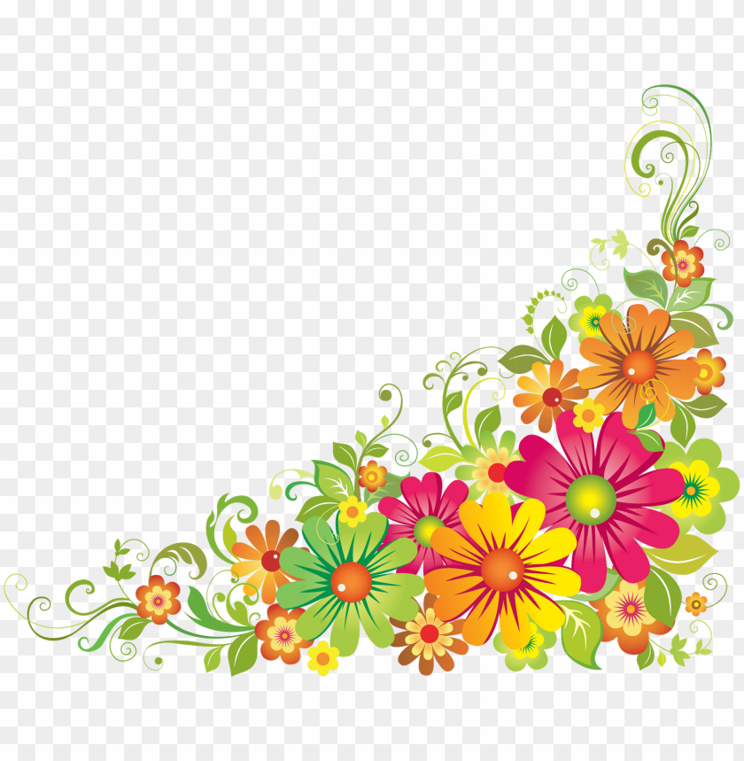 colorful floral corner borders png, color,border,borders,colorful,floral,corner