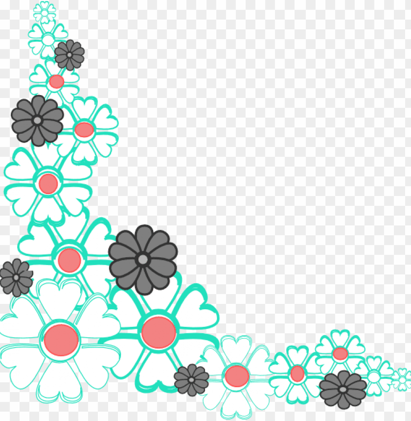 colorful floral corner borders png, color,border,borders,colorful,floral,corner